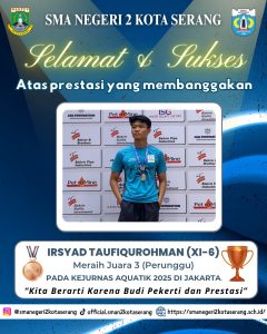 Read more about the article IRSYAD TAUFIQURAHMAN SABET MEDALI PERUNGGU KEJURNAS AQUATIK 2025