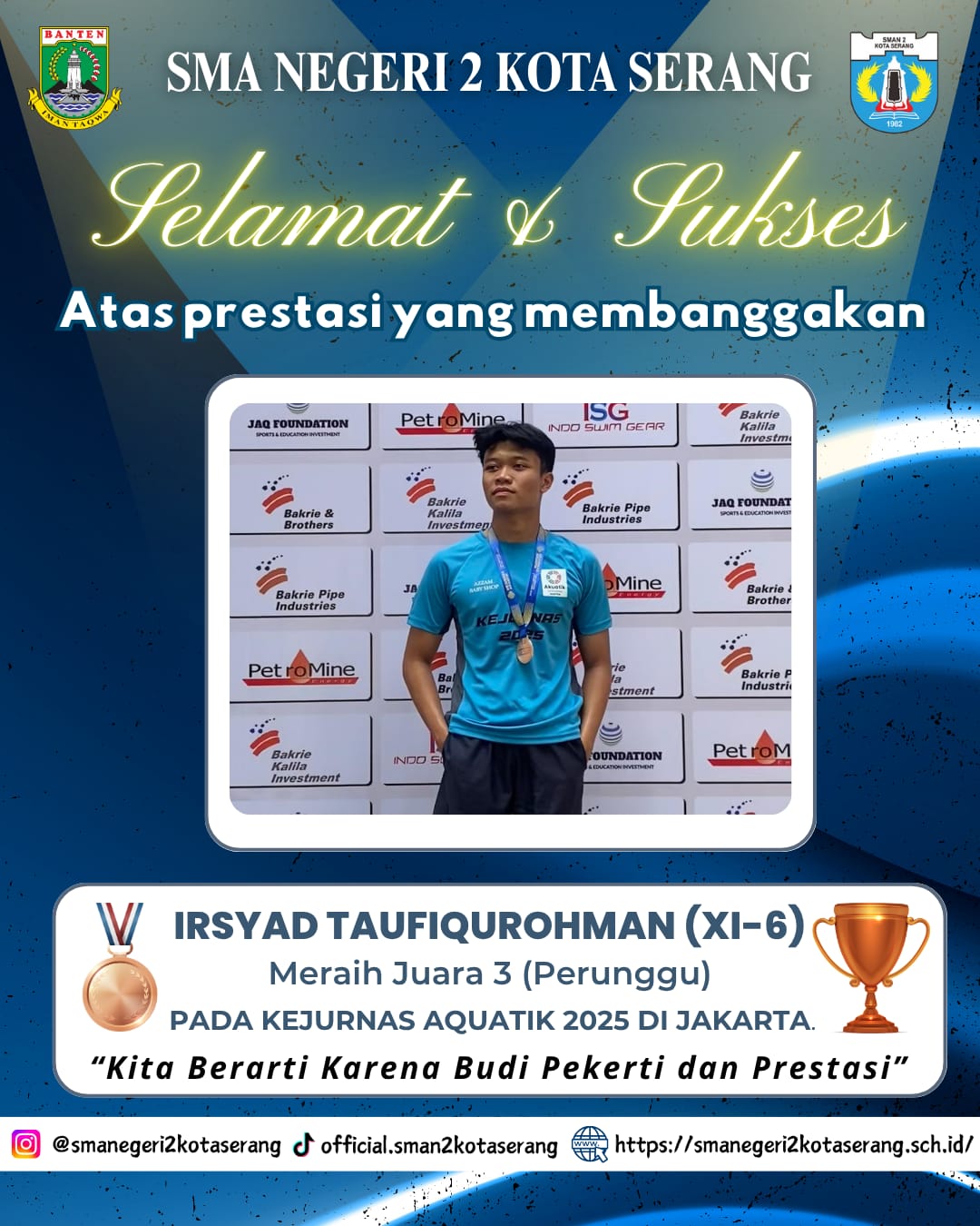 You are currently viewing IRSYAD TAUFIQURAHMAN SABET MEDALI PERUNGGU KEJURNAS AQUATIK 2025