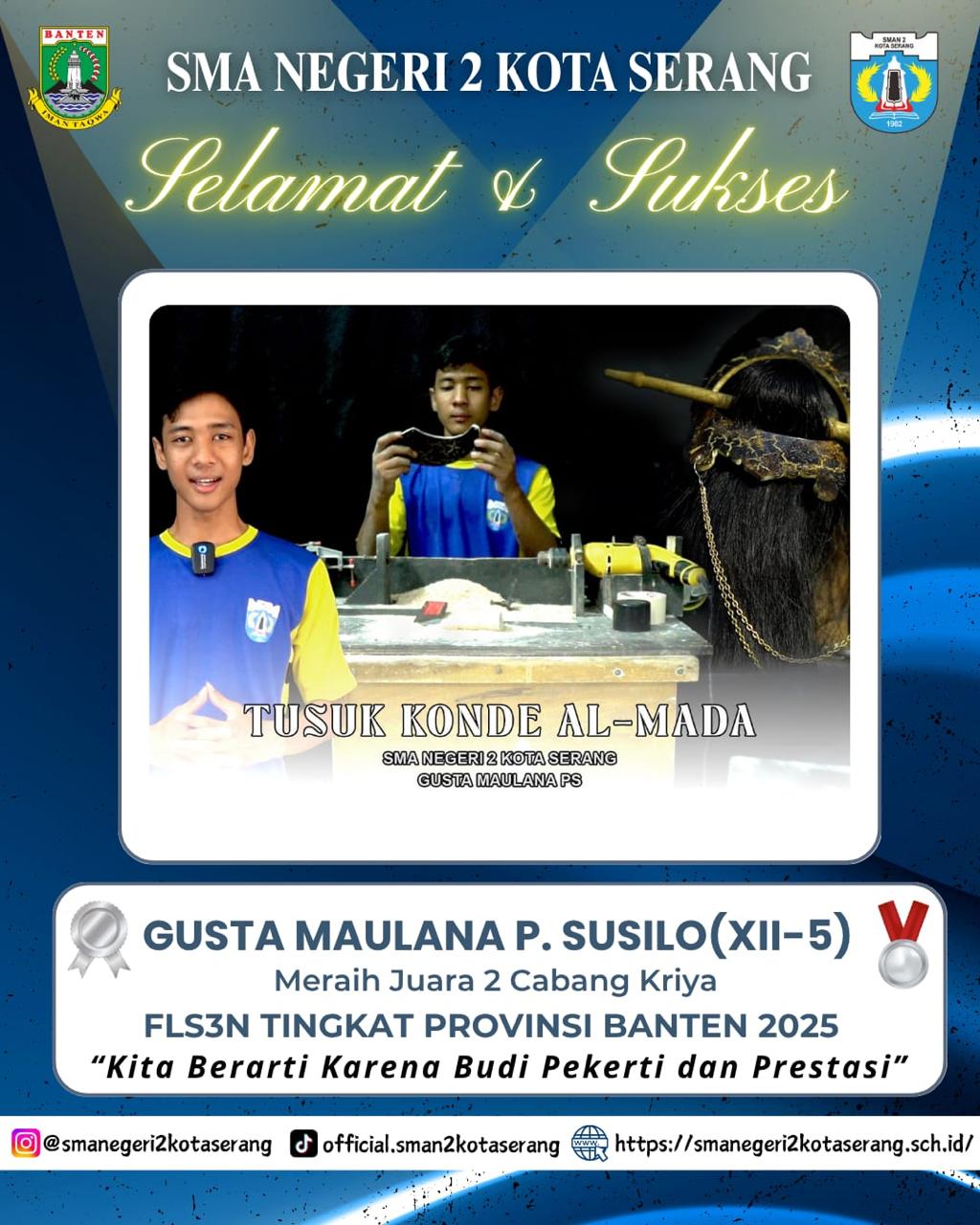You are currently viewing PERAIH JUARA 2 CABANG KRIYA FLS2N TINGKAT PROVINSI BANTEN 2025