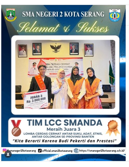 You are currently viewing JUARA 3 LOMBA CERDAS CERMAT ANTAR SUKU, ADAT, ETNIS, ANTAR GOLONGAN SE-PROVINSI BANTEN