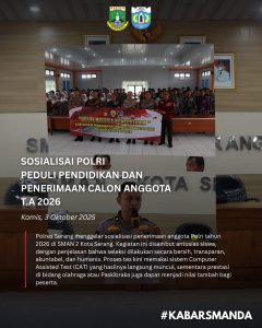 Read more about the article Polres Serang Gelar Sosialisasi Penerimaan Anggota Polri Tahun 2026 di SMAN 2 Kota Serang: Meningkatkan Motivasi dan Persiapan Siswa
